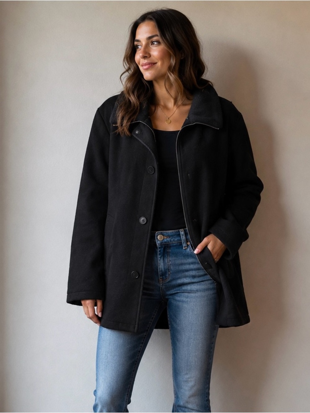 Calvin Klein Women’s Black Coat Jacket Size L